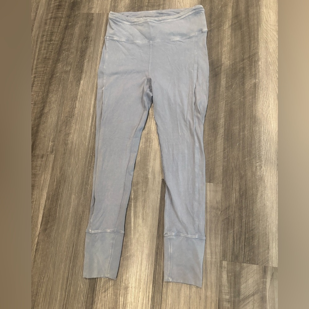 FP Movement by Free People Light Gray/Blue Leggings - Size Medium